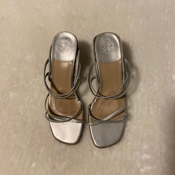 Silver Strapped Heels Ladies Size US 6 - Picture 5 of 10